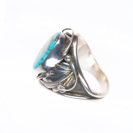 sz10 Vintage Carol Felley Southwestern sterling silver ring with nice turquoise