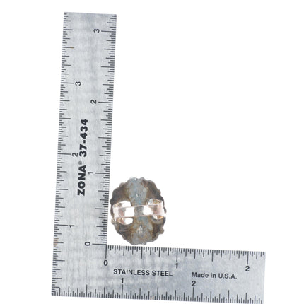 sz5.5 Vintage Zuni sterling silver satellite cluster turquoise ring