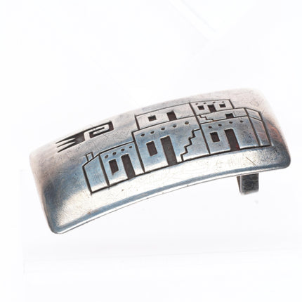 1950's Ted Wadsworth Hopi Mesa Dwellings sterling silver belt buckle