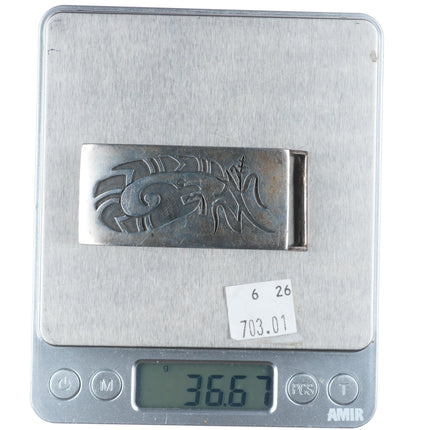 Vintage Hopi Overlay Hopicrafts Snake sterling silver belt buckle