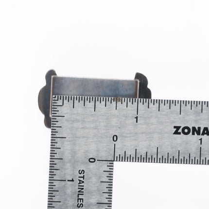 Harry Morgan Navajo sterling silver 1" dee stamped ranger belt buckle set