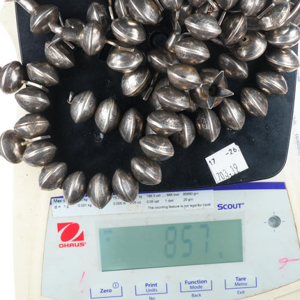 Vintage US 90% Silver Quarters Navajo squash blossom necklace turquoise/sterling