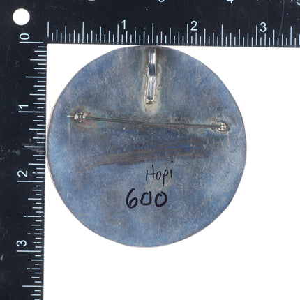 Large vintage Navajo sterling silver bird overlay pendant/pin-brooch