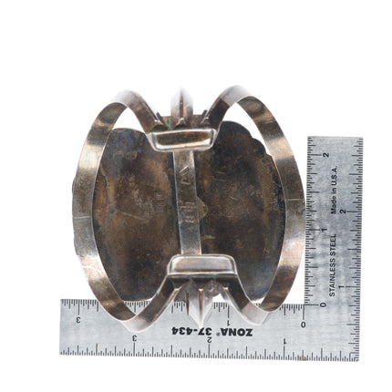 7.5" RLB Zuni-Navajo - Bien Mur vintage sterling silver turquoise cuff bracelet