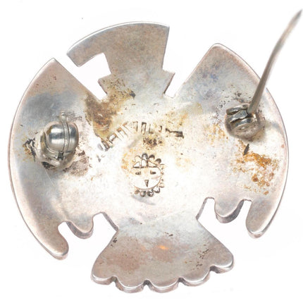 Vintage Ted Wadsworth Hopi sterling and turquoise thunderbird pin/brooch