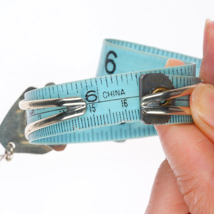 6.5" cuff sz7.5 Ring southwestern alpaca/faux turquoise/coral slave bracelet