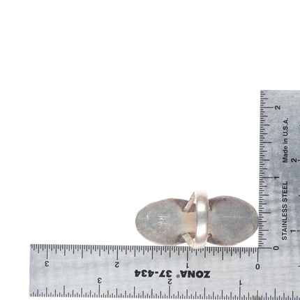 sz7 CM Vintage Navajo sterling silver 2 stone turquoise long ring