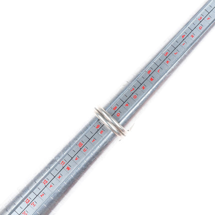 sz9 c1960's vintage Navajo sterling silver spiderweb turquoise rope edge ring