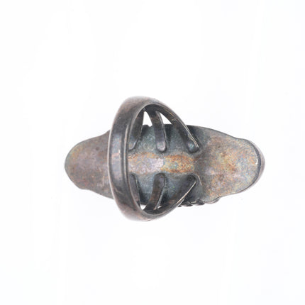 sz6.5 vintage 50's-60's Navajo sterling silver spiderweb turquoise long ring