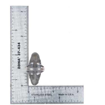 sz6.5 vintage 50's-60's Navajo sterling silver spiderweb turquoise long ring