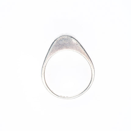 sz7 Fernando Benally Navajo sterling silver lab opal inlay ring