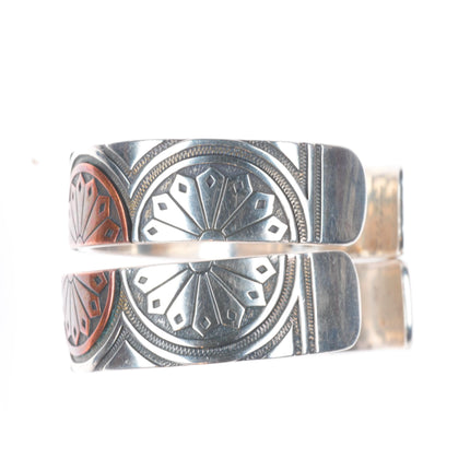 6.25" KJA Sterling silver/copper southwestern stacking cuff bracelets set