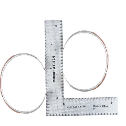6.25" KJA Sterling silver/copper southwestern stacking cuff bracelets set