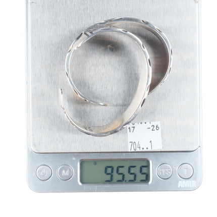 6.25" KJA Sterling silver/copper southwestern stacking cuff bracelets set