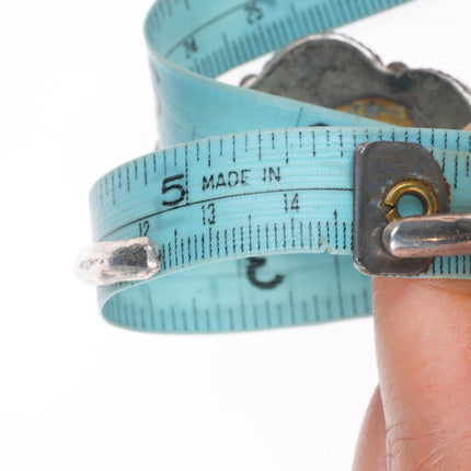 5.8" Vintage Navajo sterling silver high grade turquoise stamped cuff bracelet