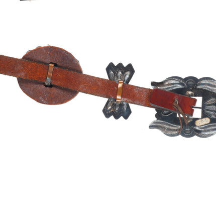 41" Vintage Navajo sterling silver with turquoise butterfly concho belt