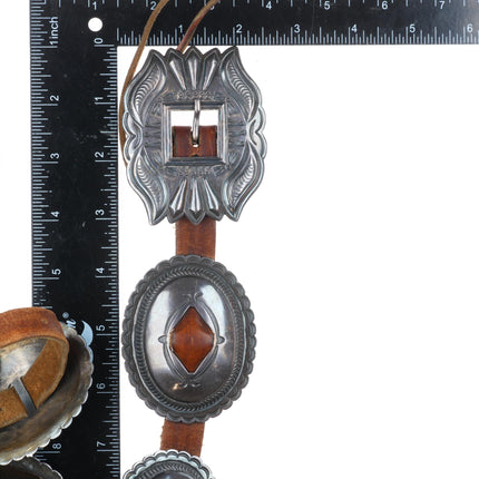 44" Harry Morgan Navajo sterling silver repousse 1st phase style concho belt