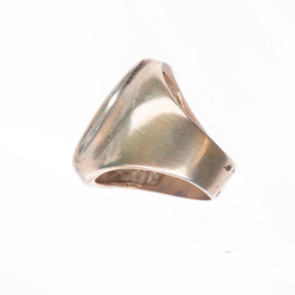 sz7 Vintage Southwestern sterling silver kokopelli ring in overlay style
