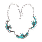 vintage Zuni sterling silver petit point/snake eye turquoise necklace