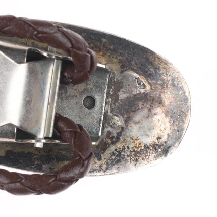 Vintage Navajo sterling silver bolo tie with spiderweb turquoise