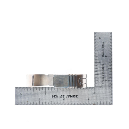 6.25" Ray Bennett Navajo sterling silver spiderweb turquoise cuff bracelet