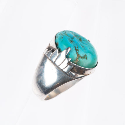 sz10.5 FG Zuni vintage sterling silver turquoise men's ring