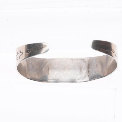 6.1" 1940's Fred Harvey Era thunderbird cuff bracelet with nice turquoise