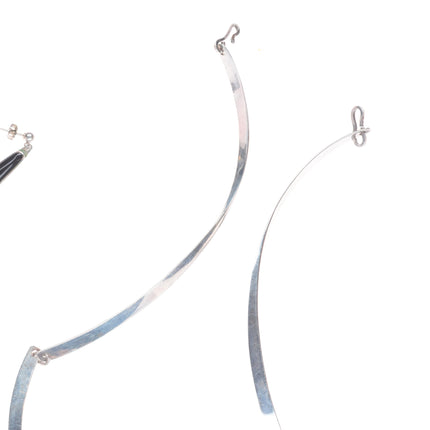 Richard Chavez Kewa sterling silver Black Jade-turquoise-coral necklace/earrings