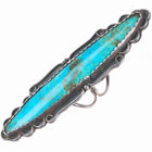 sz8 Long vintage Navajo sterling silver and nice turquoise ring