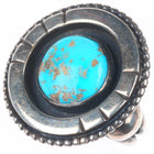 sz8 vintage Navajo sterling silver shadowbox ring with nice turquoise