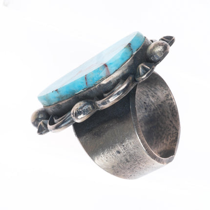 sz12 heavy Chimney Butte Navajo Larimar sterling silver men's ring