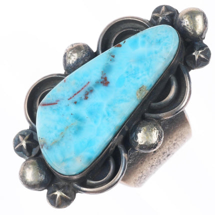 sz12 heavy Chimney Butte Navajo Larimar sterling silver men's ring