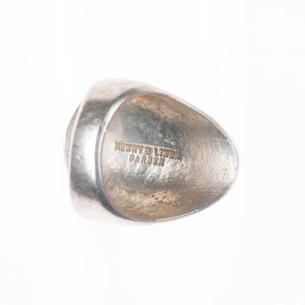 sz9.5 Henry & Linda Barber Navajo sterling silver patriotic American eagle ring