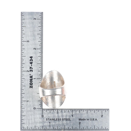 sz9.5 Henry & Linda Barber Navajo sterling silver patriotic American eagle ring