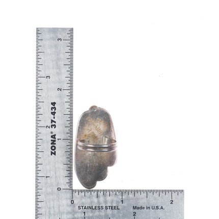 sz7 Jack Harrison 1976 Vintage Southwest sterling silver chrysocolla/jasper ring