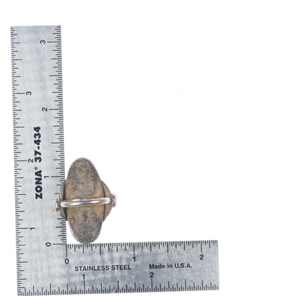 sz6 Vintage Navajo sterling silver ring with nice red web turquoise