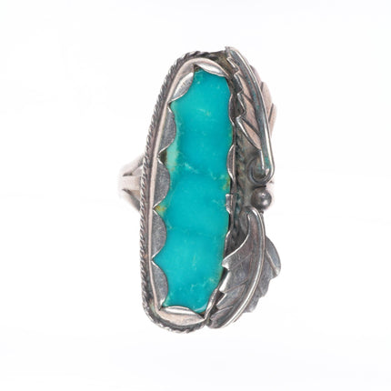 sz8 Vintage Navajo sterling silver Arizona Gem Silica ring