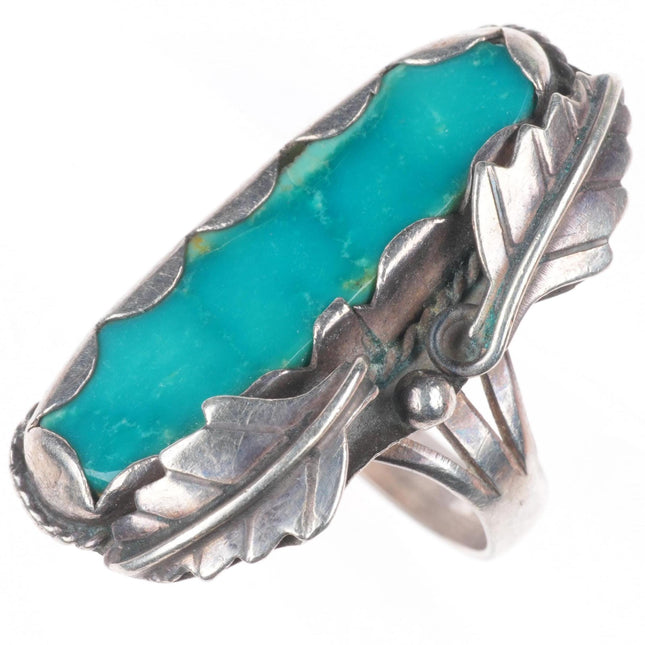 sz8 Vintage Navajo sterling silver Arizona Gem Silica ring