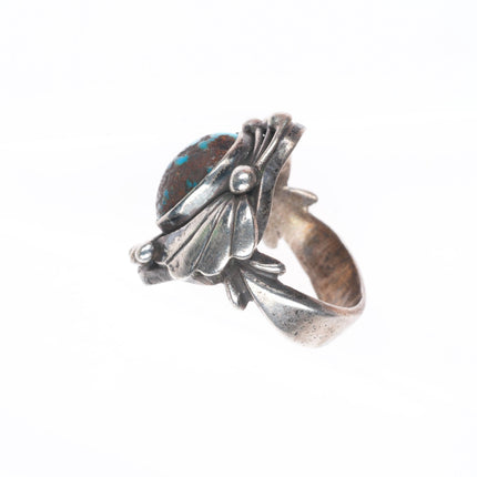 sz6.5 Vintage Navajo sterling silver high grade turquoise ring