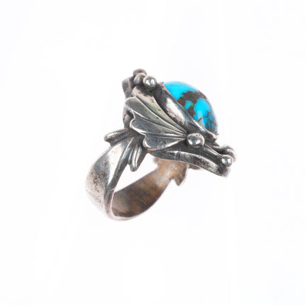sz6.5 Vintage Navajo sterling silver high grade turquoise ring