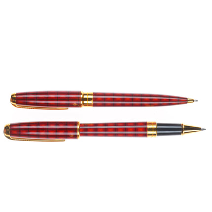 S.T. Dupont Olympio Vertigo Chinese Lacquer 2 pc pen set red Chinese lacquer