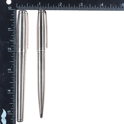 Prestige Ballpoint Pen set S.T. Dupont Fidelio Palladium Wavy Pattern
