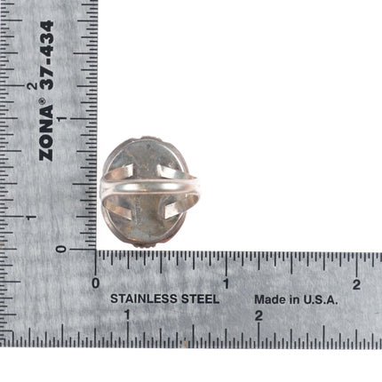 sz7 Pauline Claw Navajo sterling silver ring with nice turquoise