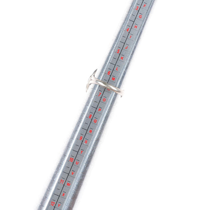 sz7 Pauline Claw Navajo sterling silver ring with nice turquoise