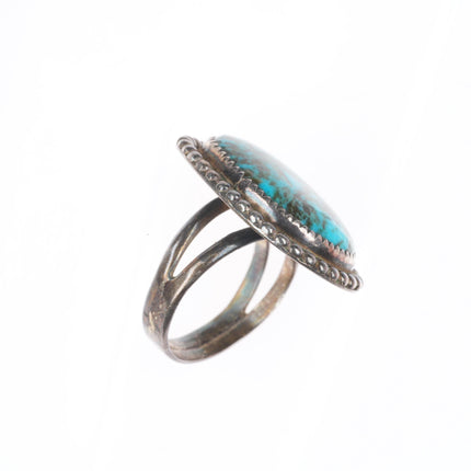 sz6 vintage Navajo sterling silver ring with nice turquoise
