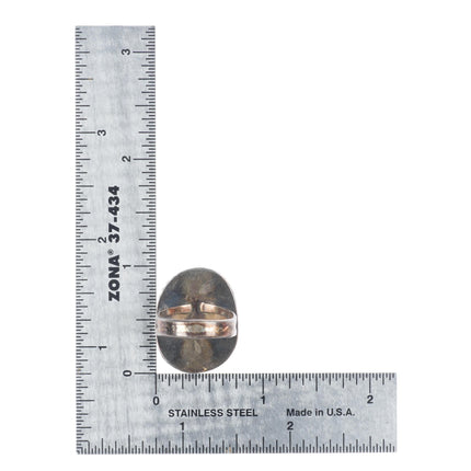 sz6 vintage Navajo sterling silver ring with nice turquoise