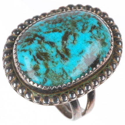 sz6 vintage Navajo sterling silver ring with nice turquoise