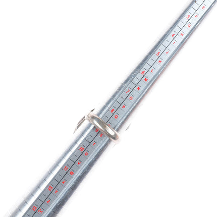 sz9 Vintage Navajo sterling silver feather ring with waterweb turquoise