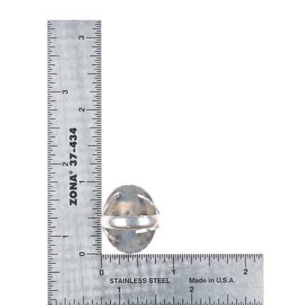 sz8 W Johnson Navajo sterling silver turquoise shadowbox ring