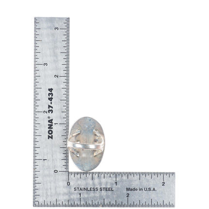 sz7 vintage Piaso Navajo sterling silver green turquoise quartz matrix ring